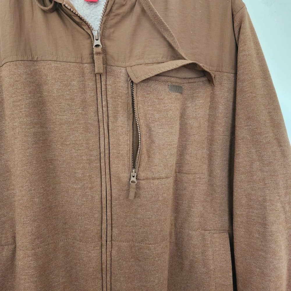 Coleman Mens Brown Sherpa Lined Full Zip Hoodie Jacket XL Mixed Media Outdoor - Picture 7 of 9